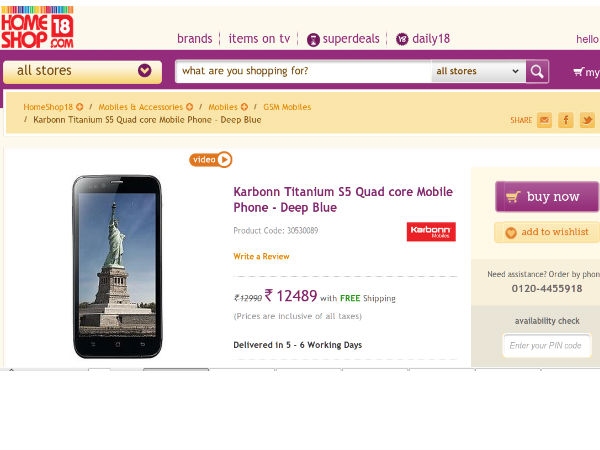 karbonn Titanium s5