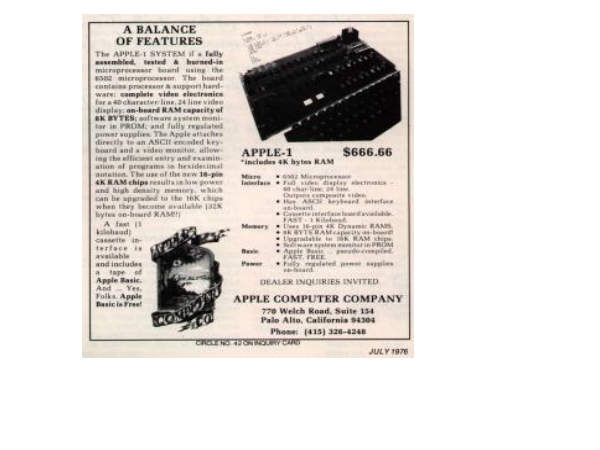 The Apple I Cost $666.66