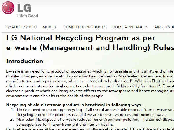 LG Recycling Program