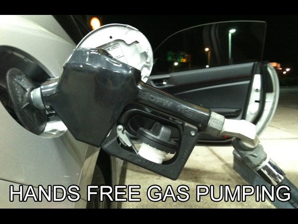 Hands free gas pumping life hack