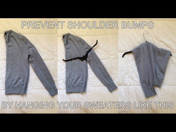 how to hang a sweater on a hanger