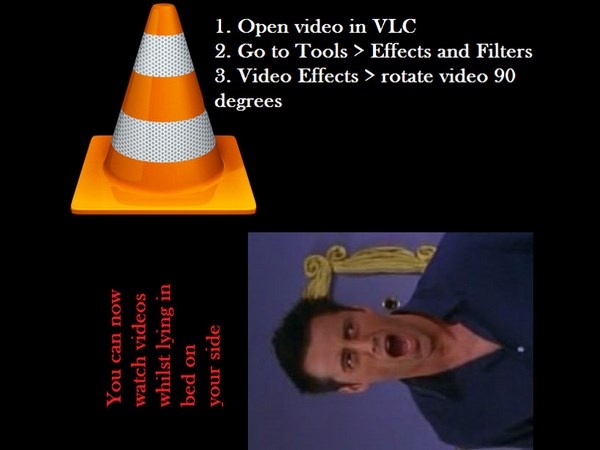 how to rotate video in vlc media player