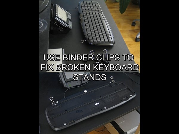 use binder clips to fix keyboard stand