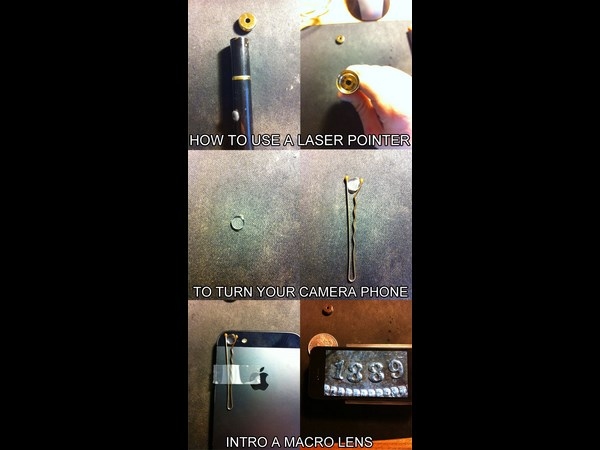 use laser pointer to turn phone into macro camera life hack