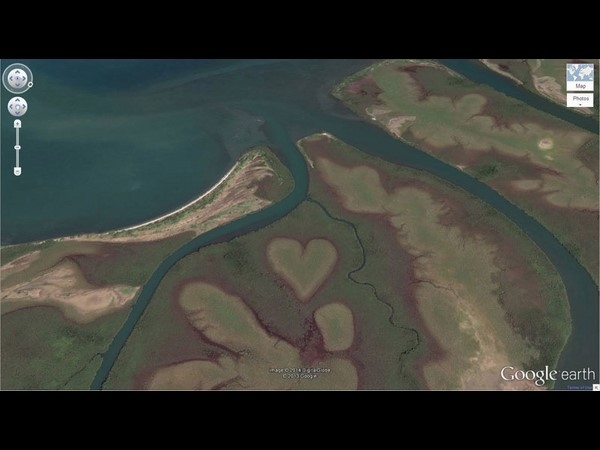 Heart-Shaped Land Formation