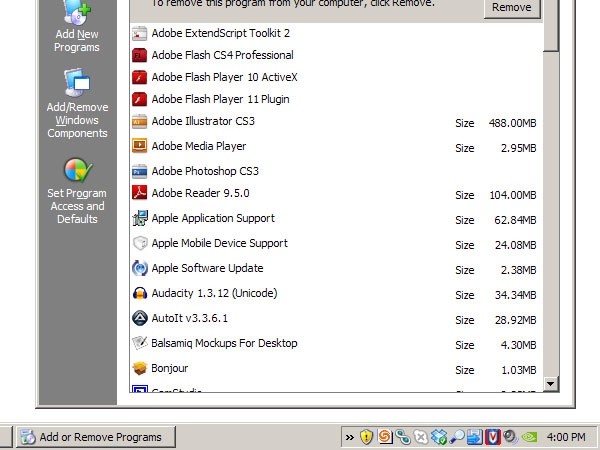 Uninstall Unused Programs