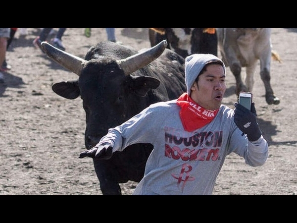Bull fight selfie
