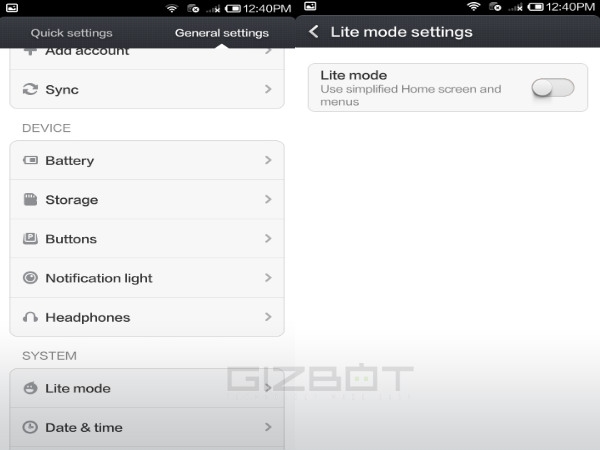 Enable Lite Mode