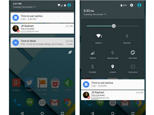 5. Notification panel