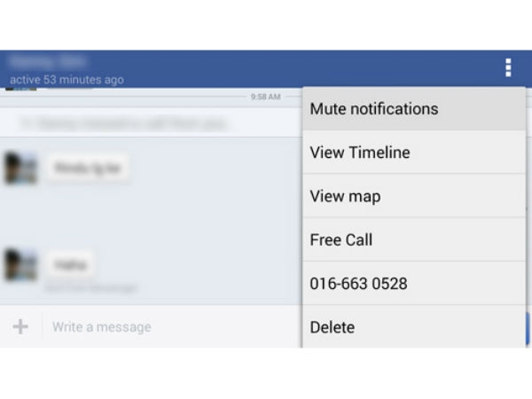 Mute Any Messages Notifications