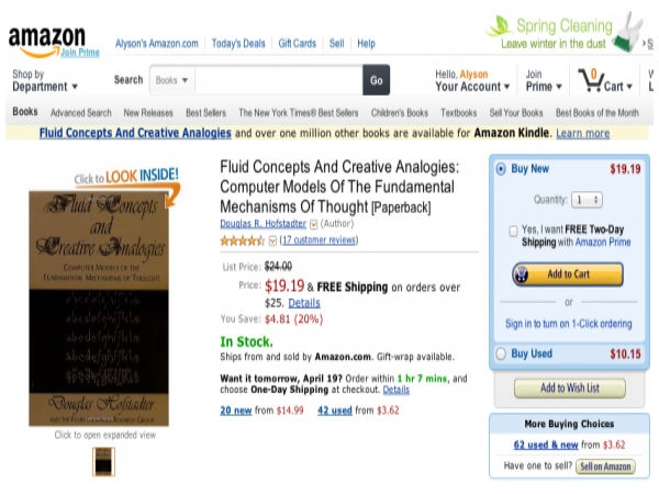 The first Book Purchased on Amazon
