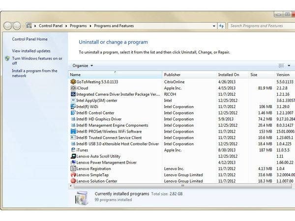 1. Uninstall unwanted software.