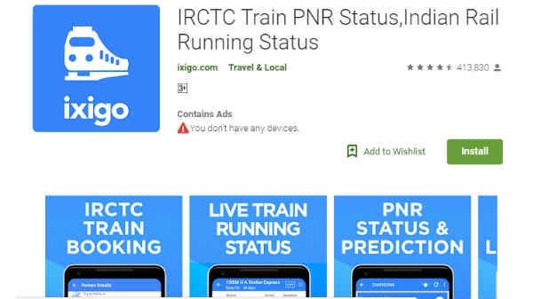 Ixigo indian rail train IRCTC