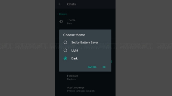 Enable Dark Mode in WhatsApp: