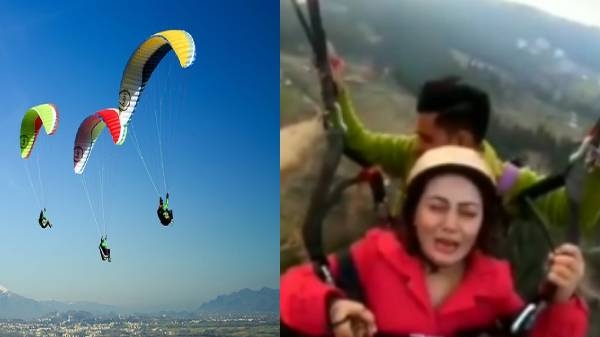 पैराग्लाइडिंग करते वक्त एक महिला का डर देखकर हंसते रह जाएंगे आप, वीडियो हुआ वायरल पैराग्लाइडिंग करते वक्त एक महिला का डर देखकर हंसते रह जाएंगे आप, वीडियो हुआ वायरल